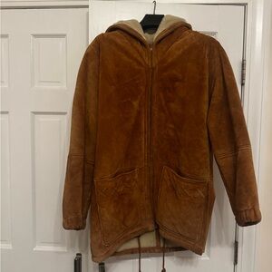 Synergy Leather Hooded Coat